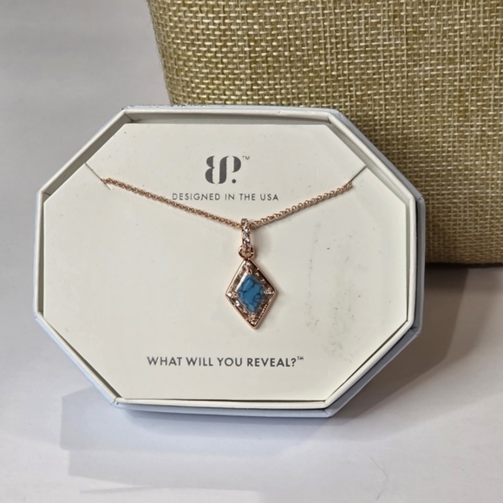 Bomb Party She Came to Slay Turquoise Magnesite Rose Gold Necklace RBP6789